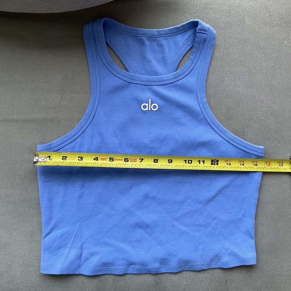Alo Yoga Aspire Tank Crystal Clear Blue/White L - Picture 7 of 8